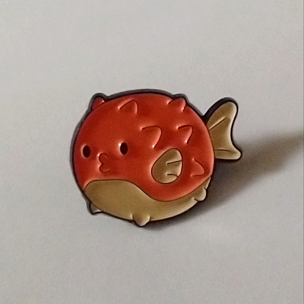 🧁 3/$30 Cute Pufferfish Enamel Pin NEW